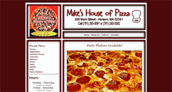 Desktop Screenshot of mikeshouseofpizza.com