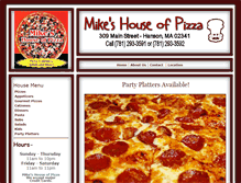 Tablet Screenshot of mikeshouseofpizza.com